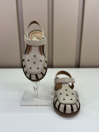 Sandália Infantil Couro Zara Off White - Gracia