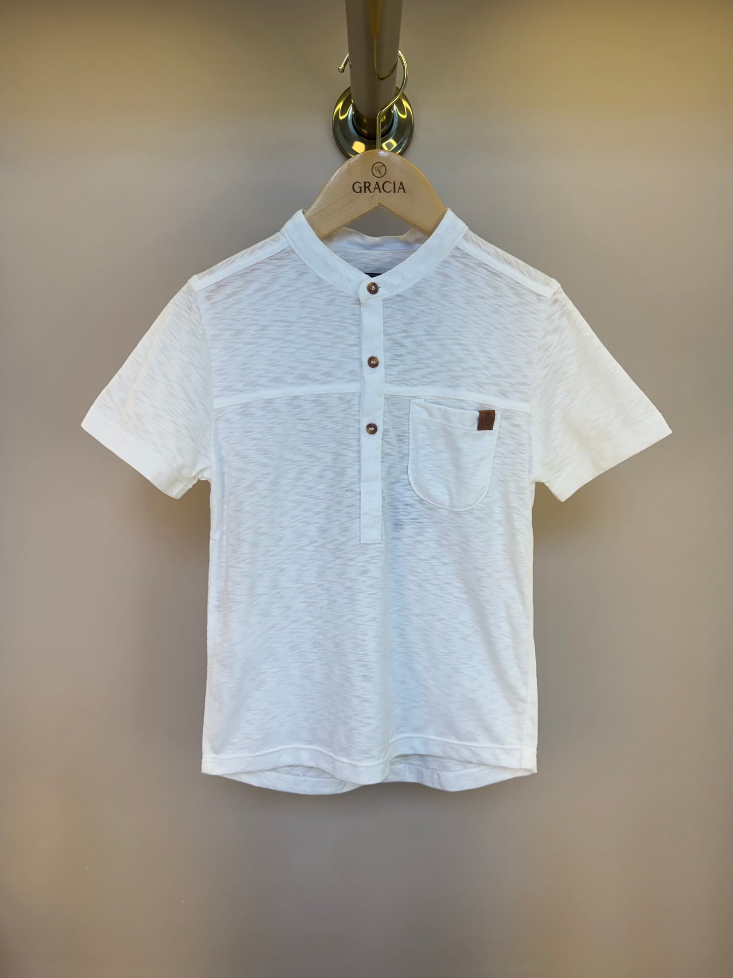 Camisa infantil flamê com gola padre - Dame