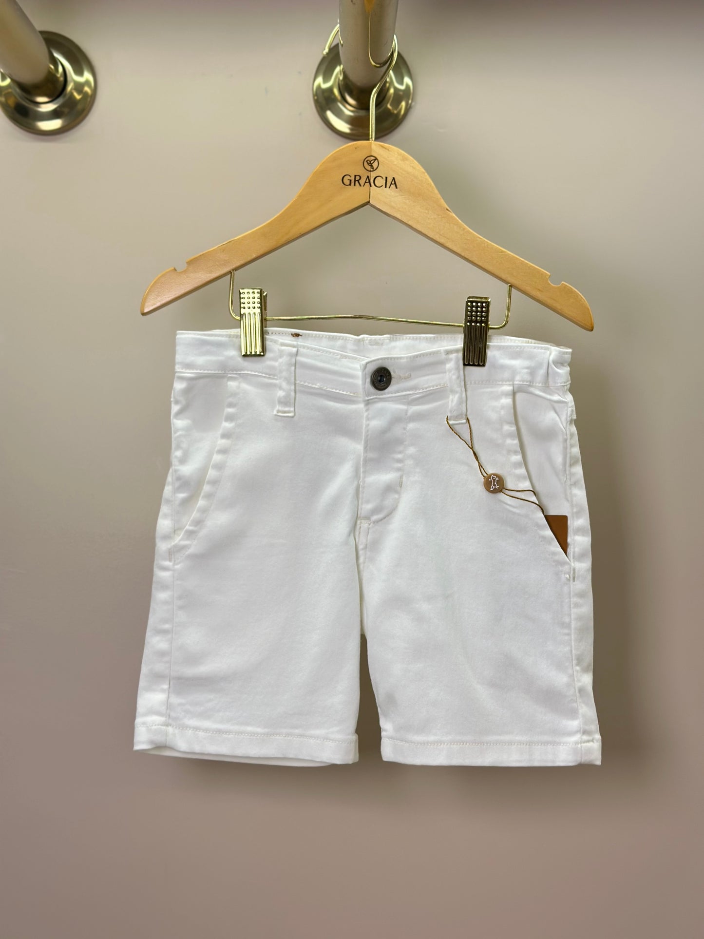 Bermuda Infantil Social Sarja Elastano Off White - Dame