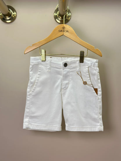 Bermuda Infantil Social Sarja Elastano Off White - Dame