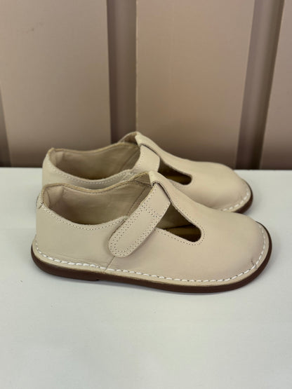 Sapato Infantil Couro Colegial Creme - Petit Cheval