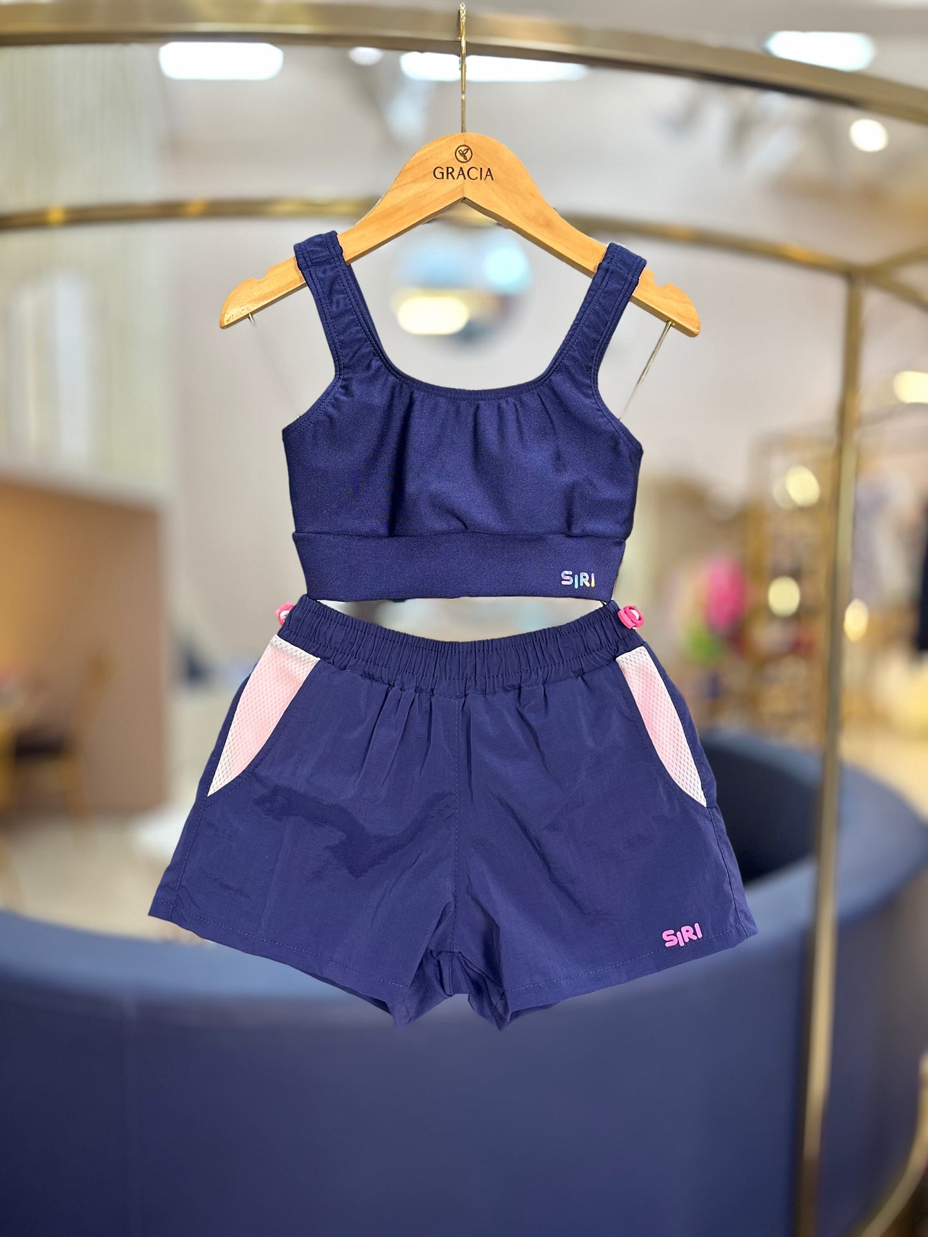 Top Infantil Luciana Trilobal Marinho - Siri Sport