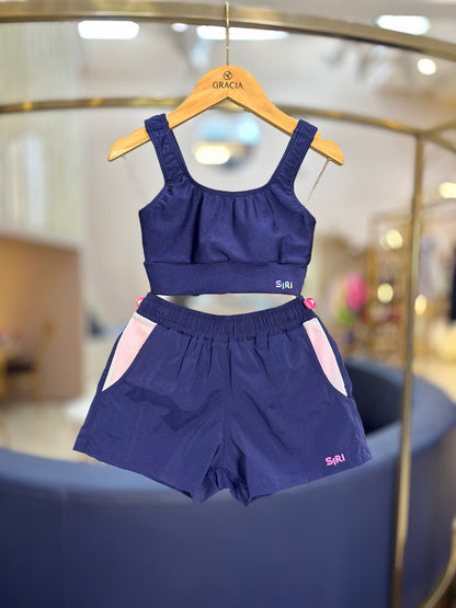 Top Infantil Luciana Trilobal Marinho - Siri Sport