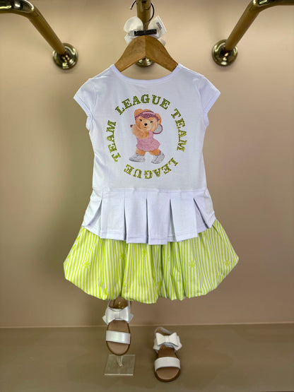 Blusa Infantil Cotton Ursinha com Pregas nas Costas - Pituchinhus