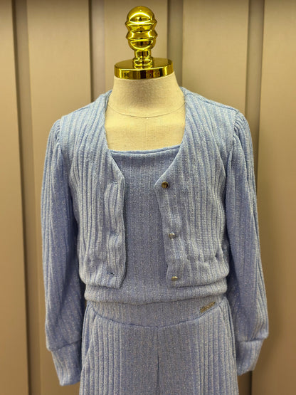 Conjunto Infantil Blusa com Casaco e Calça Azul - Luluzinha