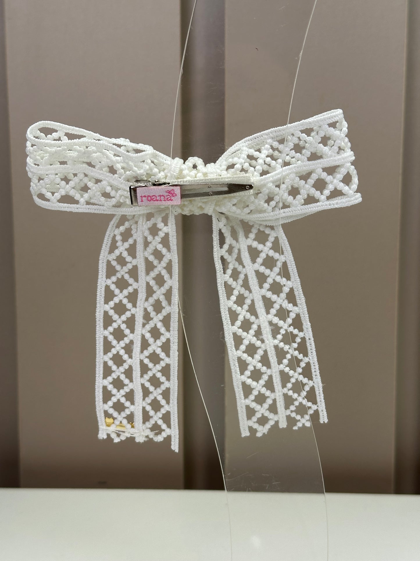 Laço Infantil Rendado Off White Alice - Roana