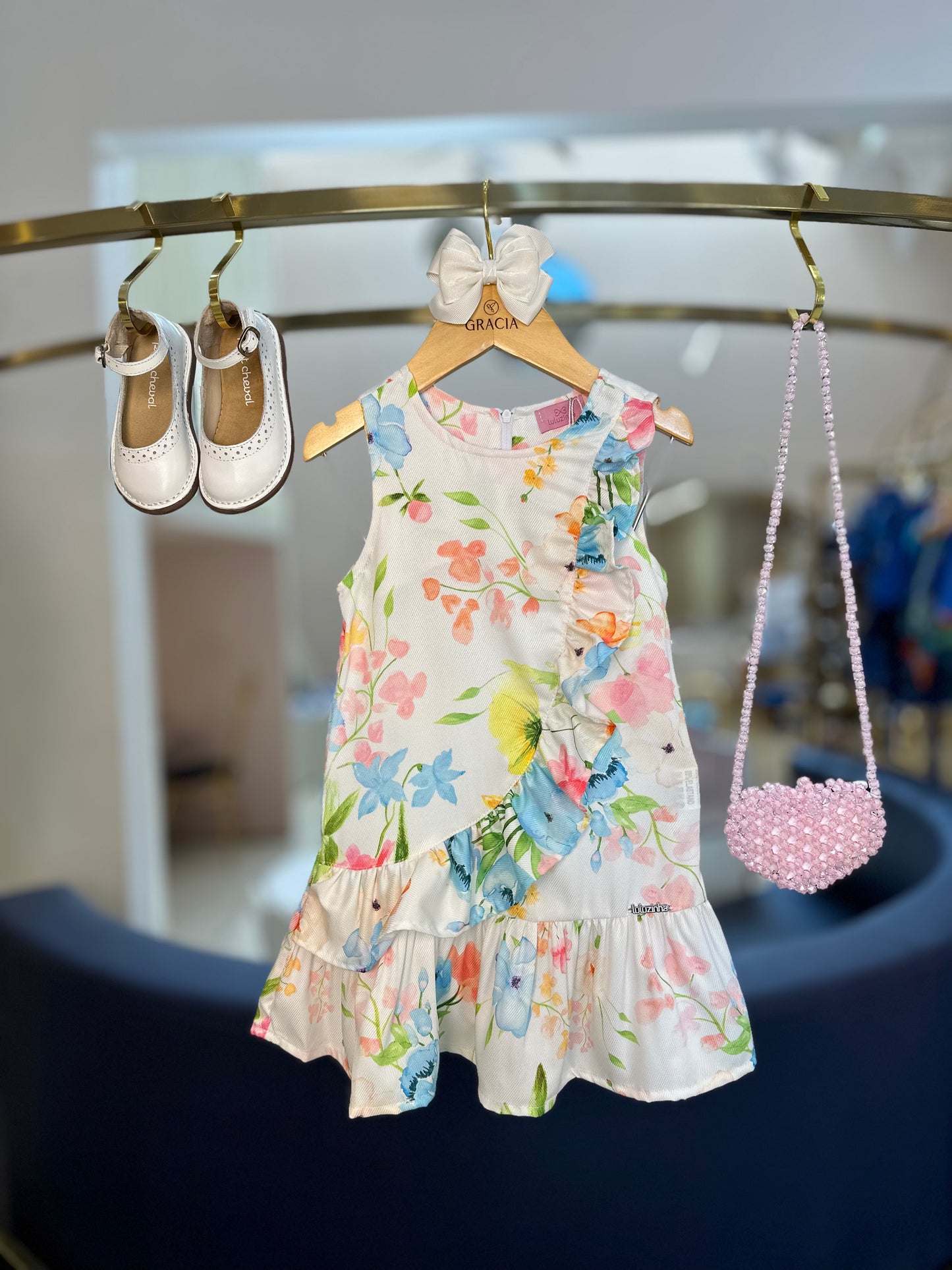 Vestido Infantil Rodado Floral - Luluzinha