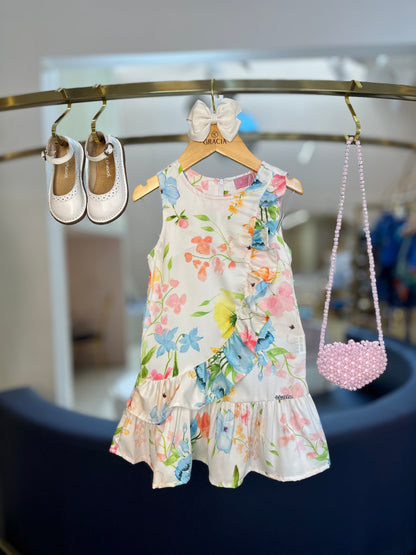 Vestido Infantil Rodado Floral - Luluzinha