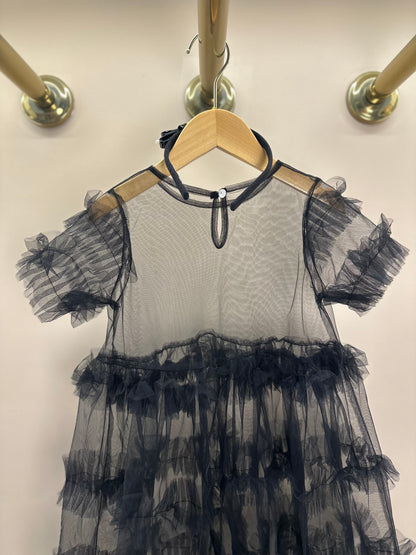 Vestido Infantil Tule Babados Poá Cachorrinhos - Pituchinhus