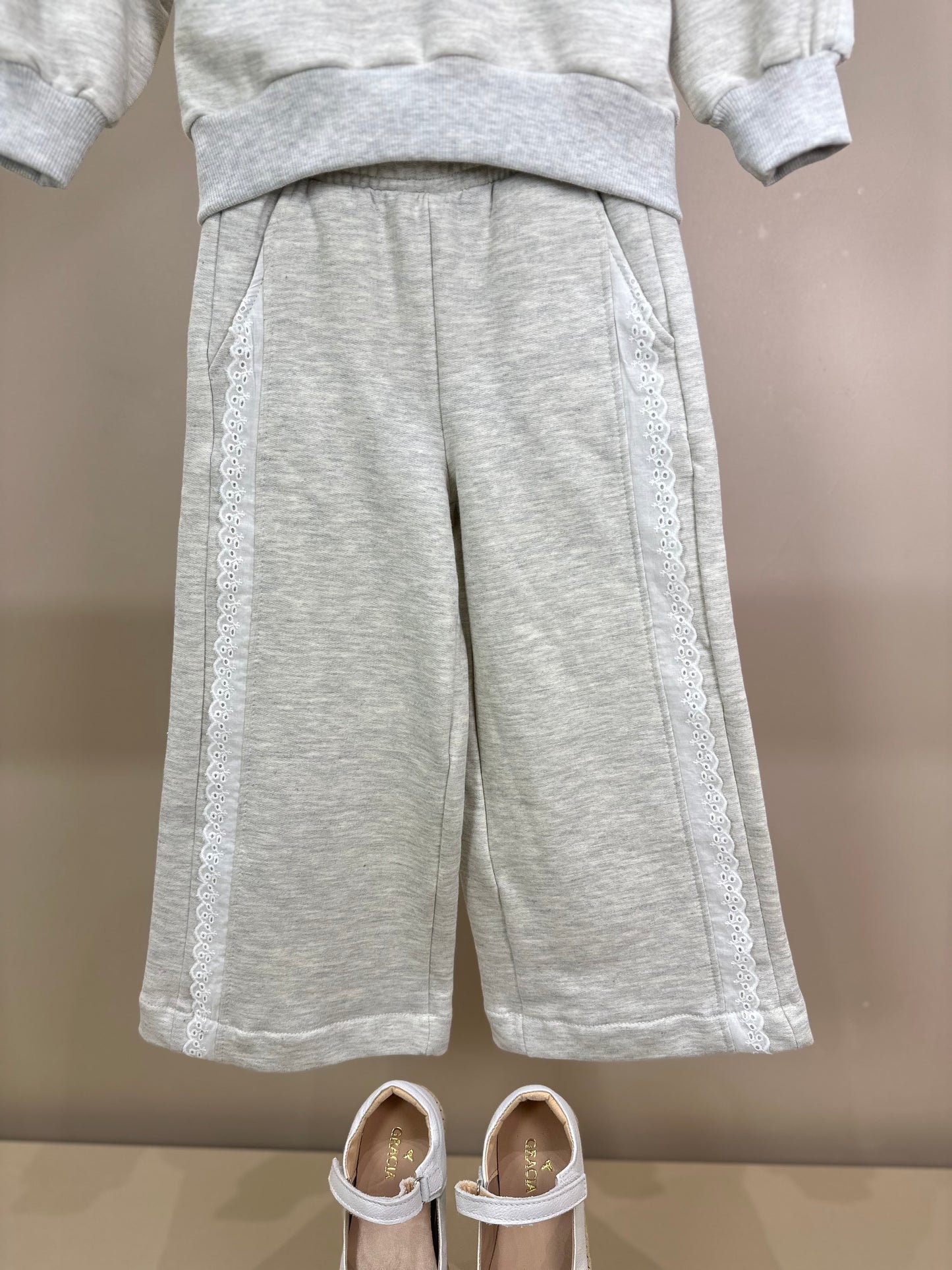 Conjunto Infantil Moletom Mescla Casaco Gola Tricot Good Luck Cavalinho e Calça Reta Broderi - Pituchinhus
