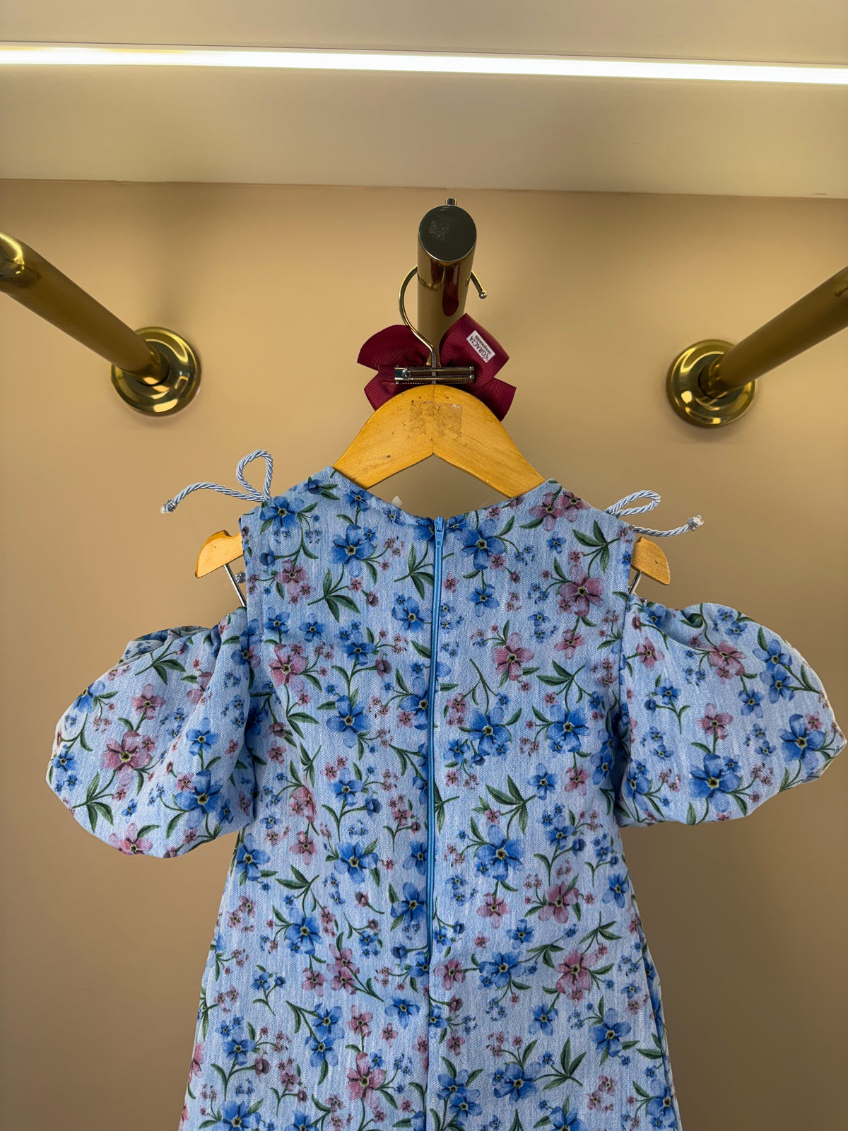 Vestido Infantil Estampa Floral Com Manga Balonê - Luluzinha