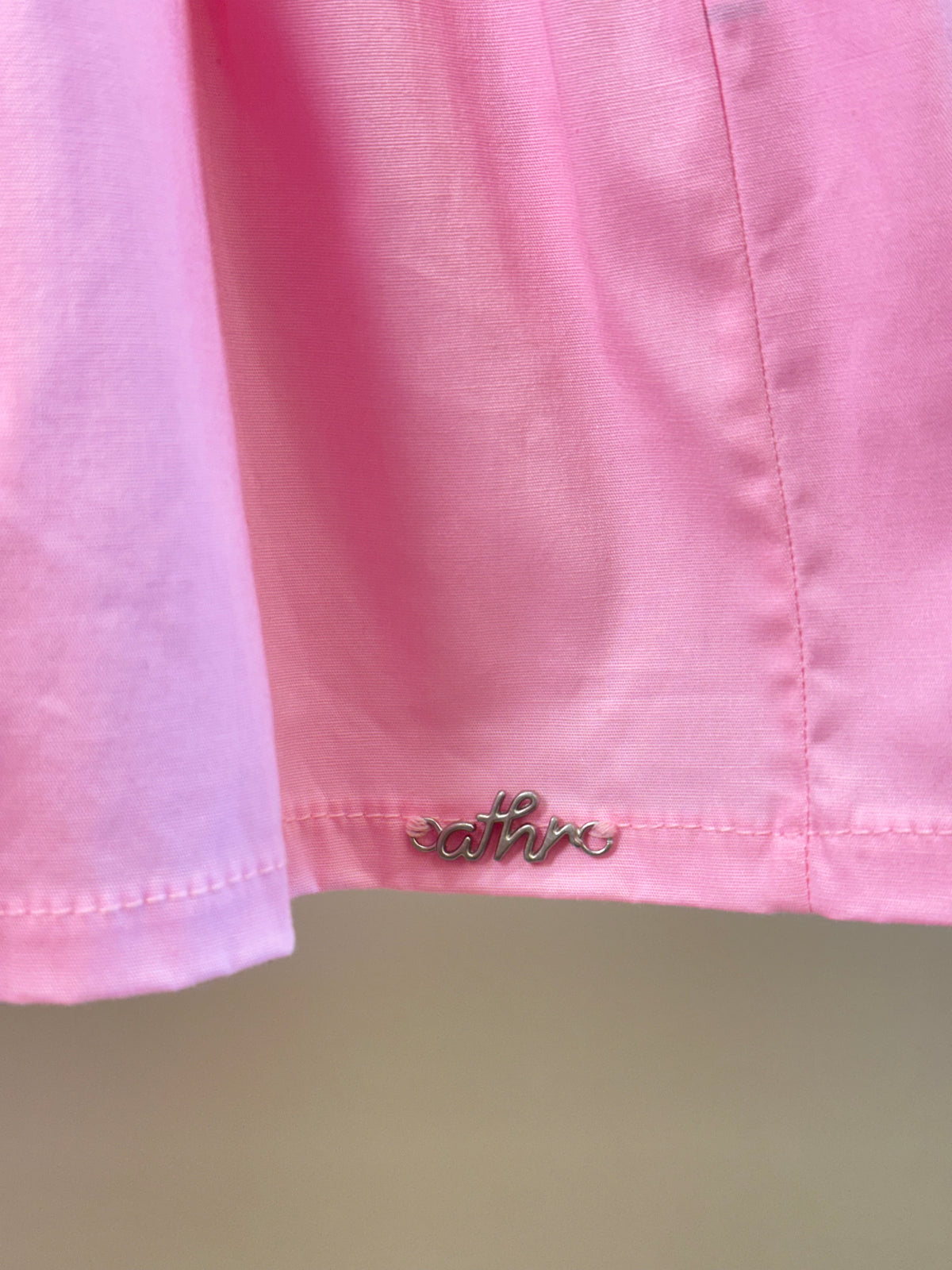 Vestido Teen Tricoline Rosa Com Mangas Bufantes - Authoria