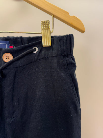 Calça Infantil Linho Cordão Preta - Dudes