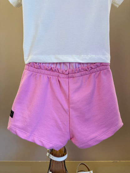 Conjunto Infantil Blusa Daisy Duck e Short Cós de Elástico - Momi