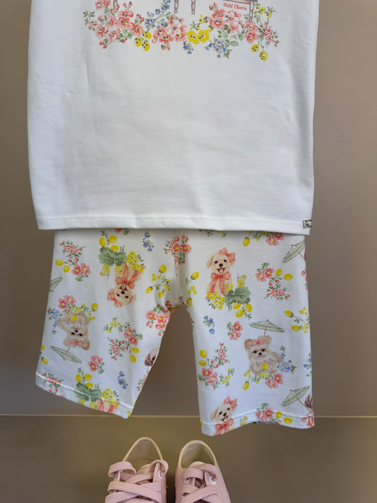 Conjunto Infantil Blusa Laço Maxxi Lateral e Shorts Legging - Petit Cherie