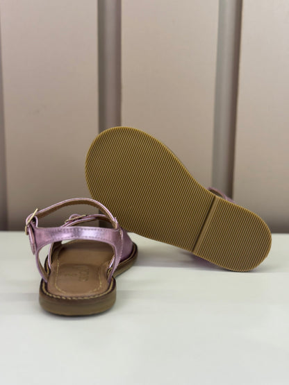 Sandália Infantil Mel Rosa Metalizado - Gracia