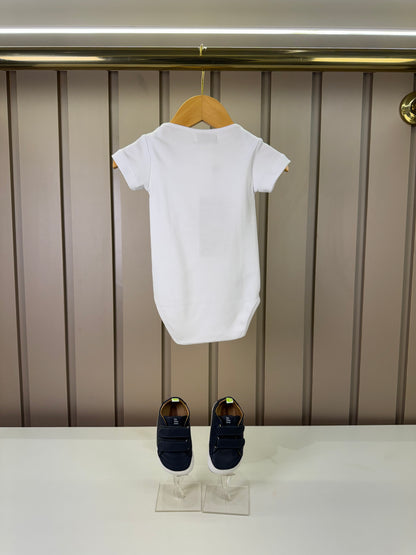Body Bebê Algodão Egipcio Teddy Boia Branco - Dame