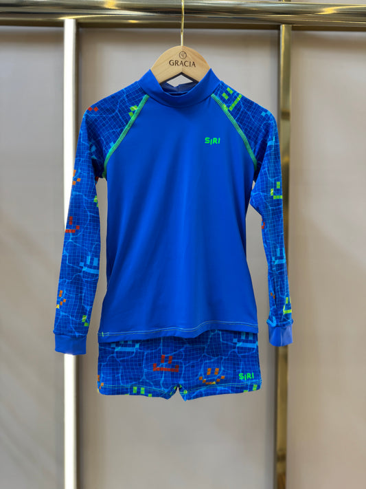 Conjunto Infantil Blusa ML e Sunga Lucca Aqua Play - Siri Kids