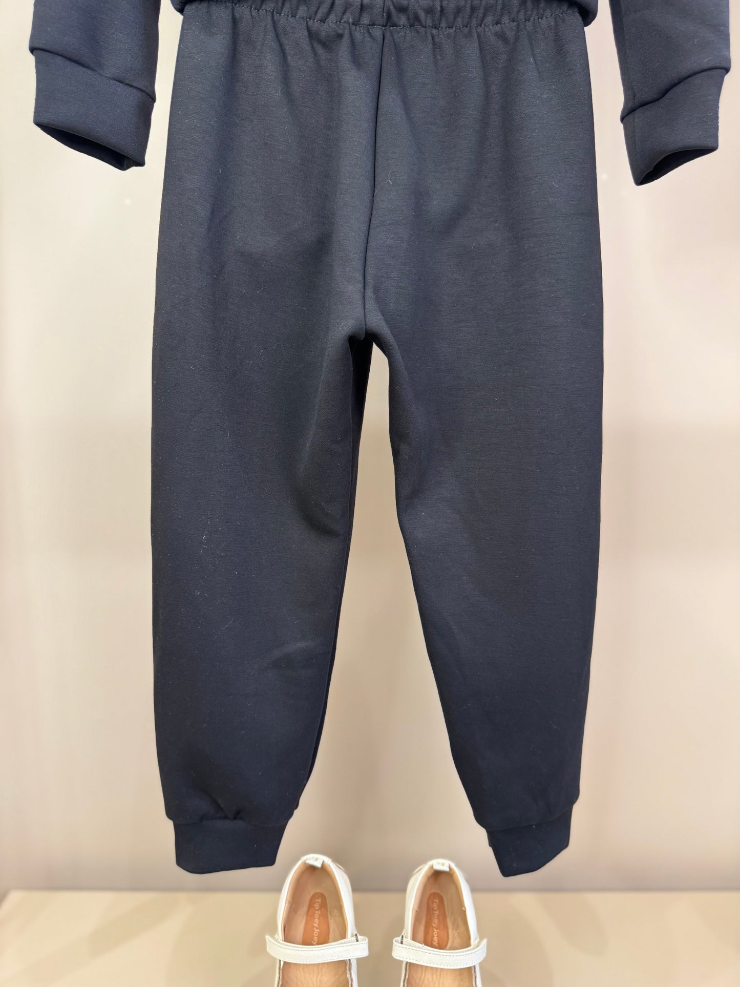 Conjunto Infantil Blusão Boxy Lacinhos Strass e Calça Jogger Tecnonew Preto - Infanti