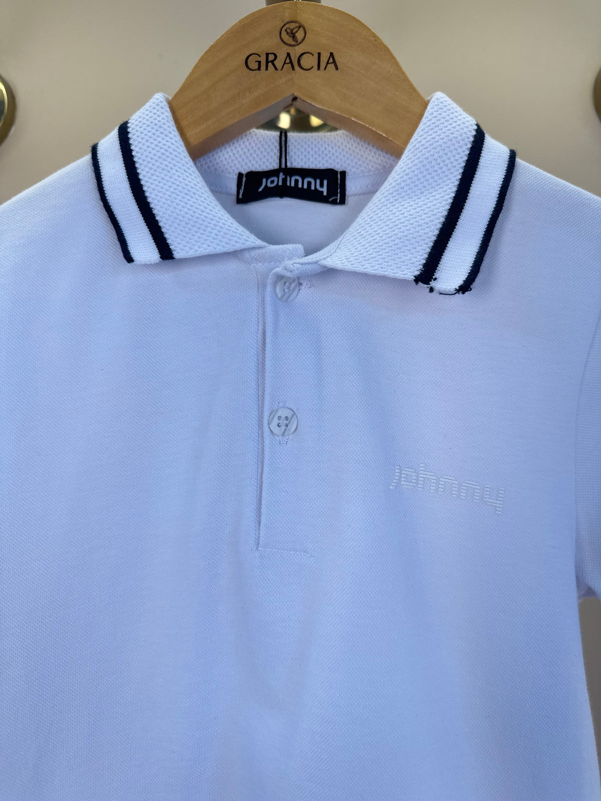 Camisa Polo Piquet Johnny Branco - Little Johnny
