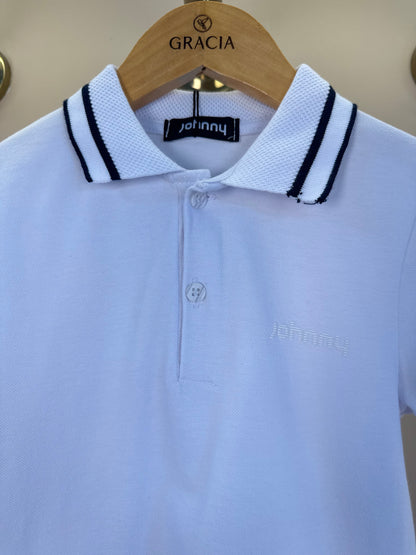 Camisa Polo Piquet Johnny Branco - Little Johnny