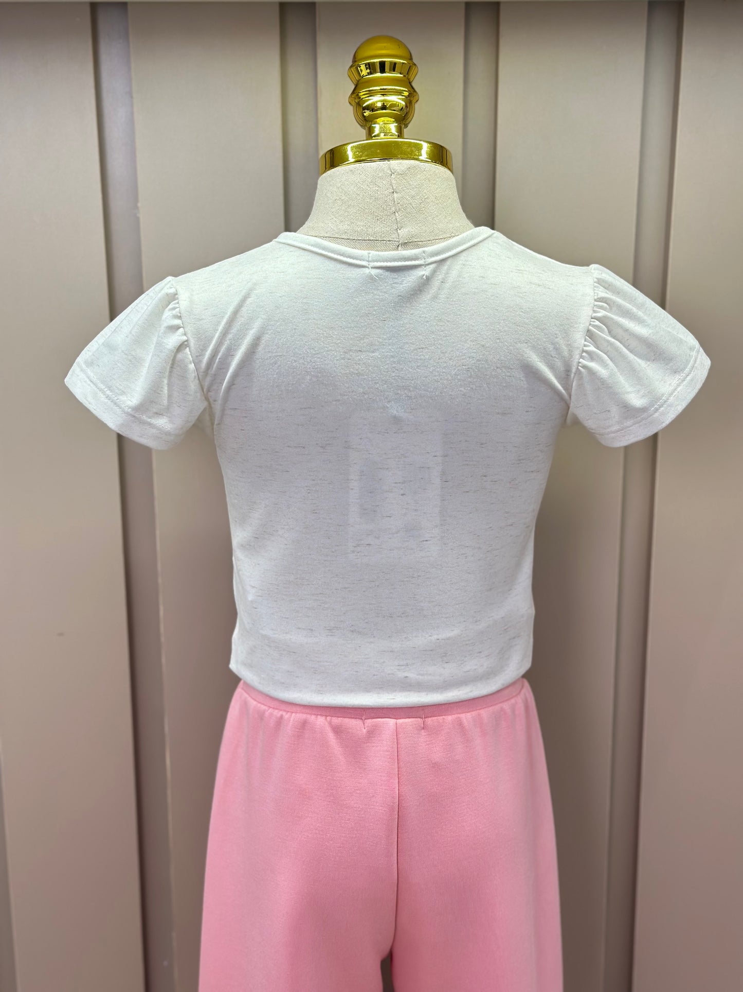 Blusa Infantil Malha Comfy Cachorrinha Cute Bege Claro - Infanti