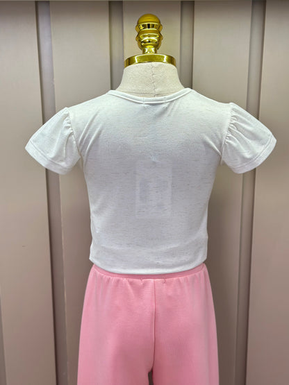 Blusa Infantil Malha Comfy Cachorrinha Cute Bege Claro - Infanti