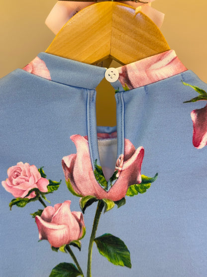 Conjunto Infantil Moletinho Blusa Abertura Lateral e Strass e Calça Montaria Floral - Luluzinha