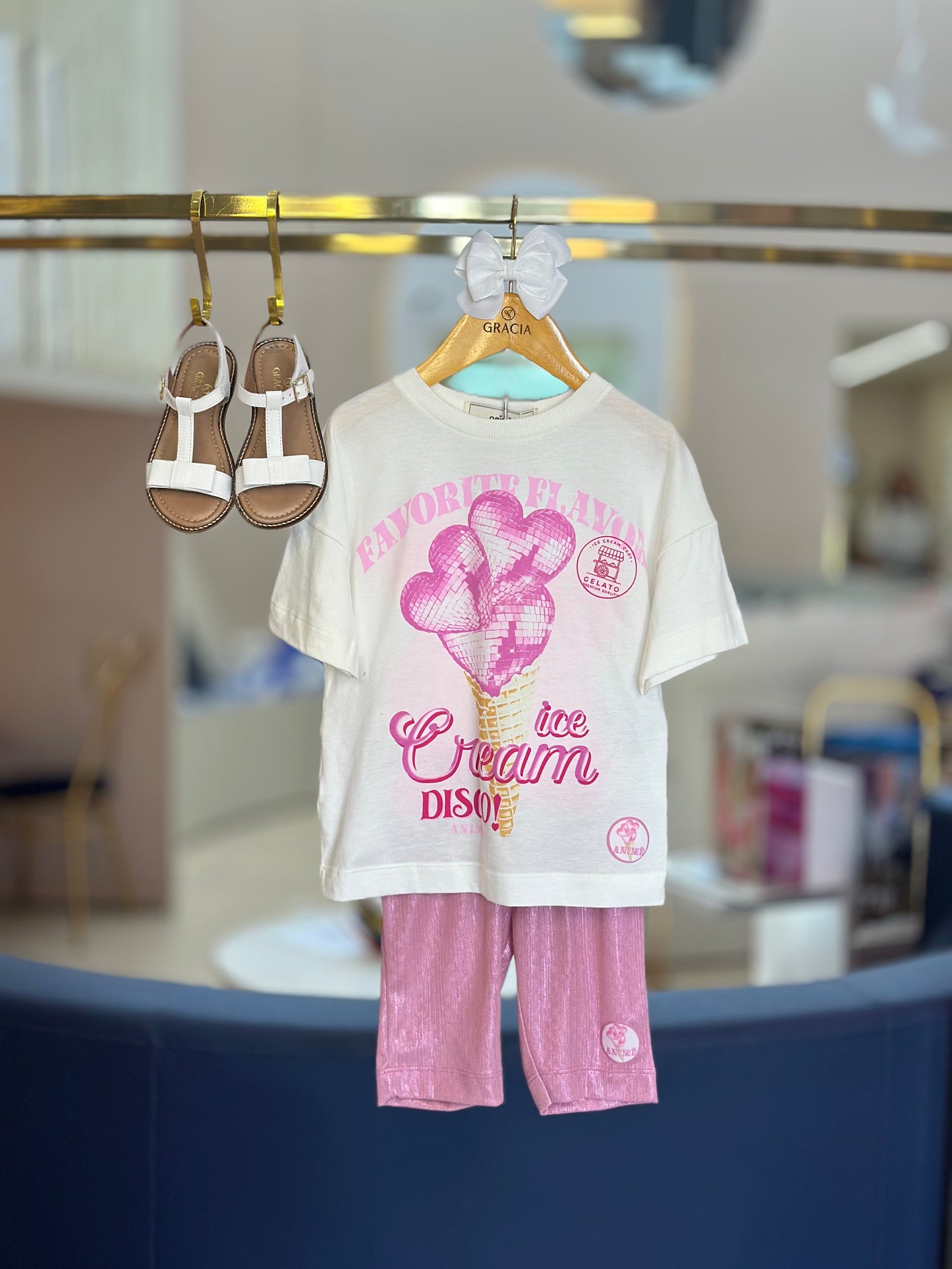 Conjunto Infantil Blusa e Bermuda Summer Collection Rosa - Animê