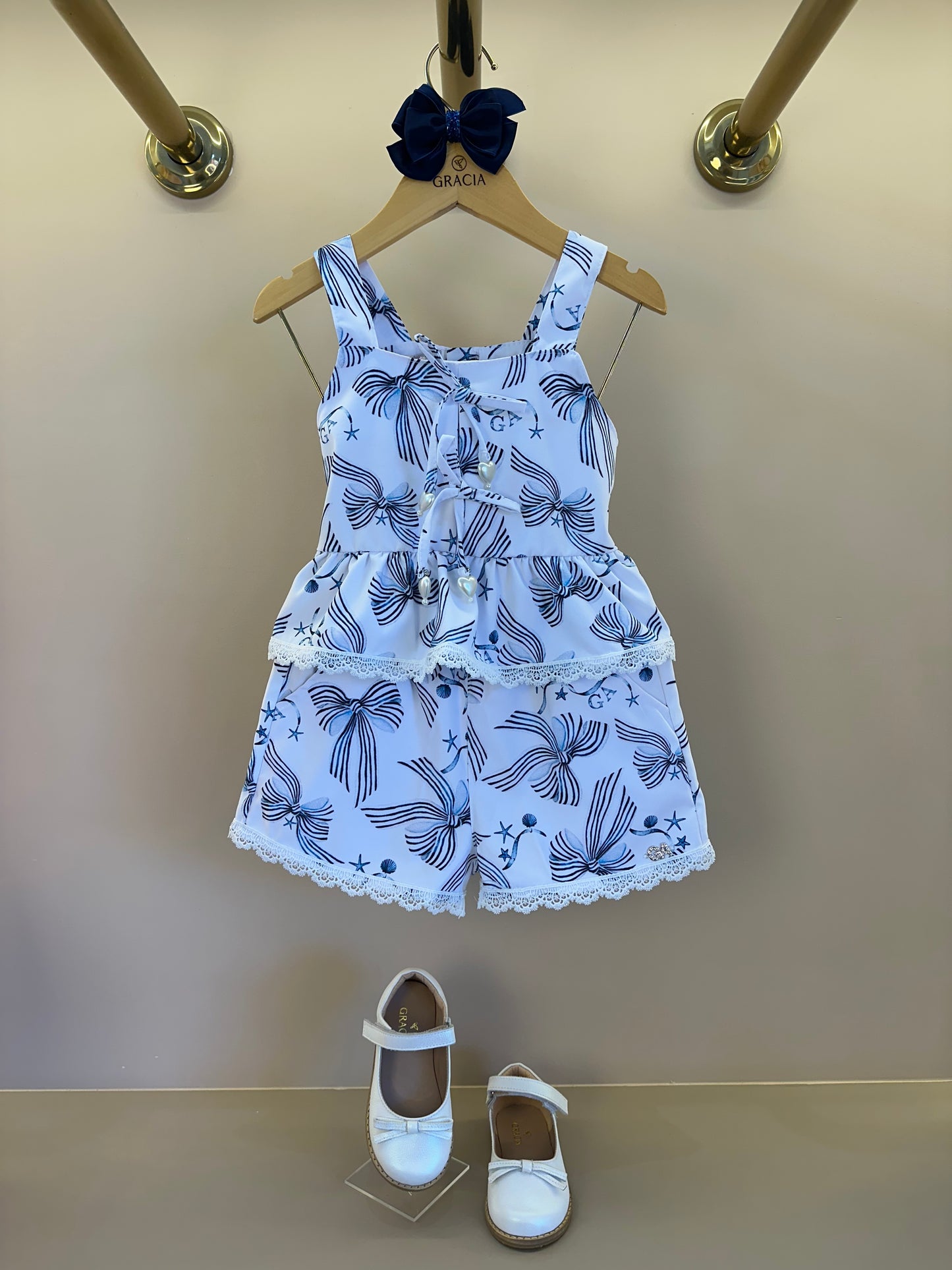 Conjunto Infantil Bata Estampada Sonho a Beira Mar e Shorts Sonho a Beira Mar - Gabriela Aquarela