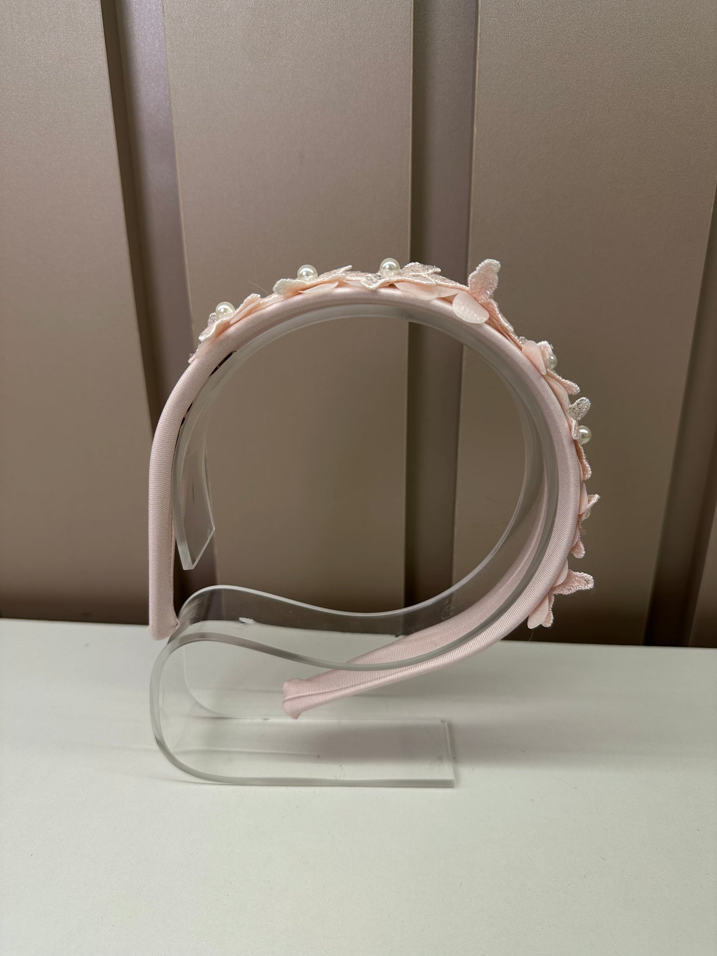 Tiara Infantil Flores 3D Rosa - Petit Cherie