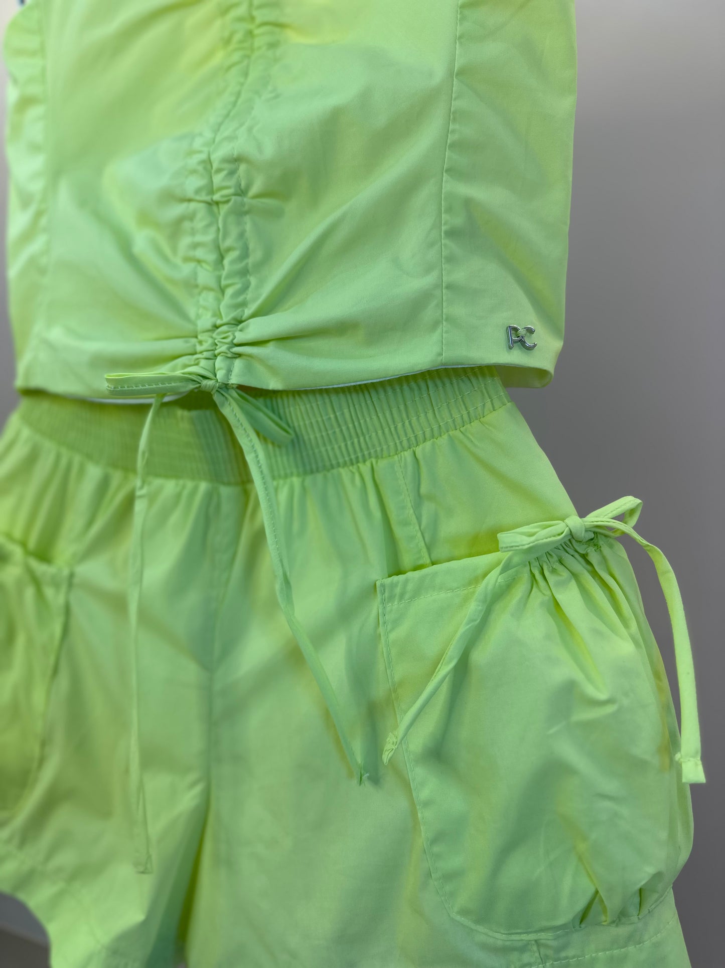 Conjunto Infantil  Algodão Blusa Drap e Shorts Bolsos Lima - Petit Cherie
