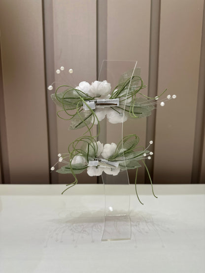 Laço Infantil Bouquet Flores Off white - Mio bebê
