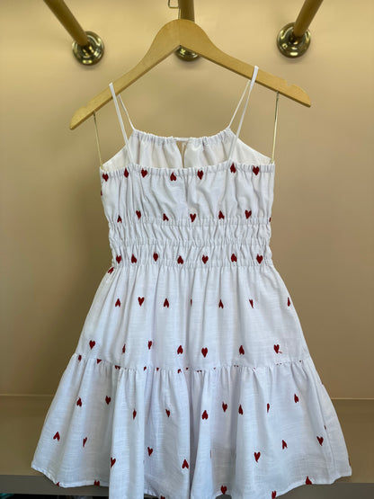 Vestido Teen Voil Corações Bordados - Two In