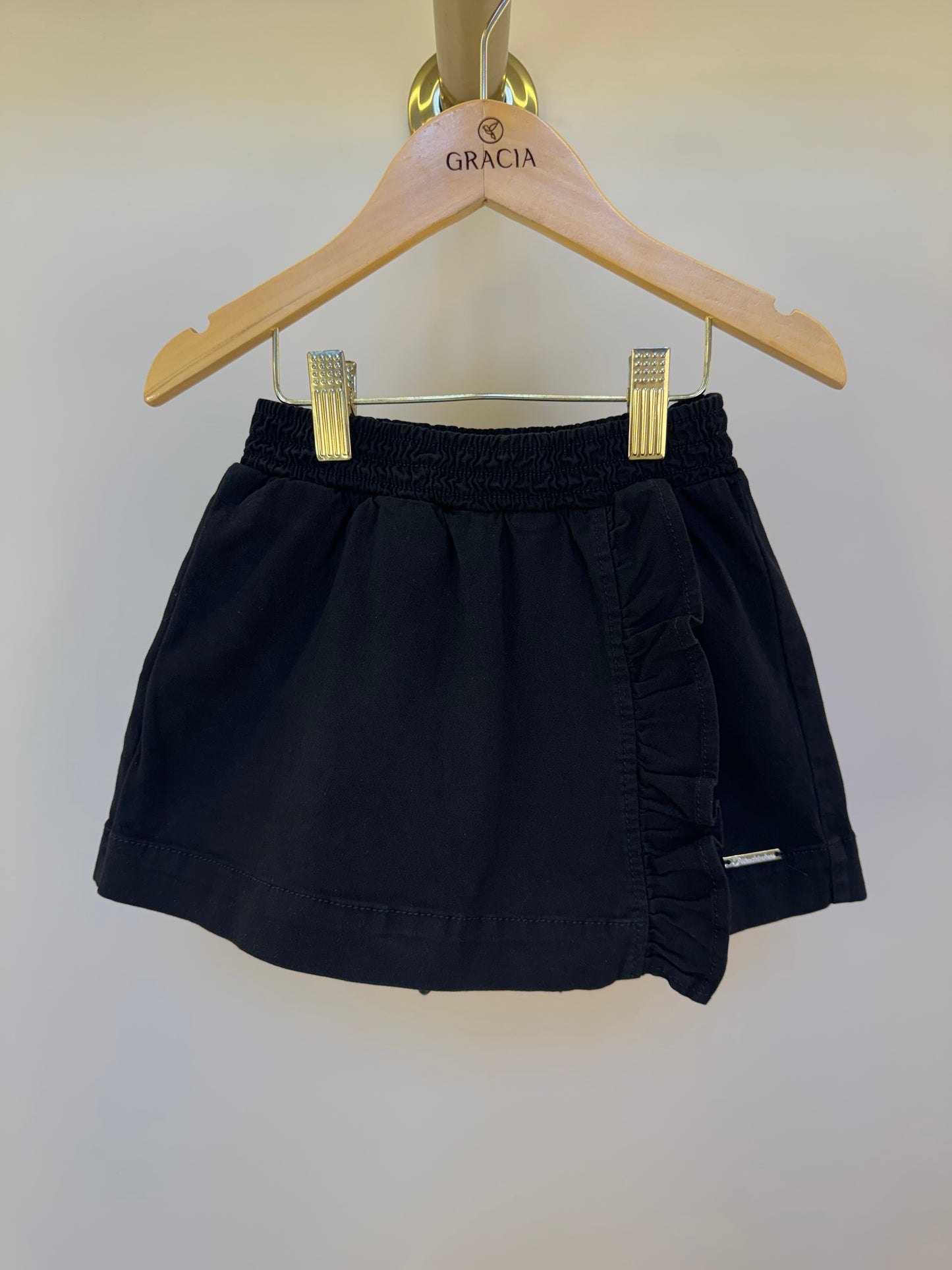 Saia-shorts Infantil Sarja Babadinho Preto - Pituchinhus