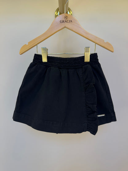 Saia-shorts Infantil Sarja Babadinho Preto - Pituchinhus