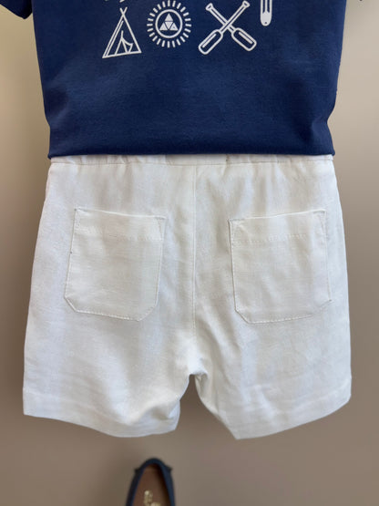 Camiseta Infantil Marinho Estampada Costas - Dudes