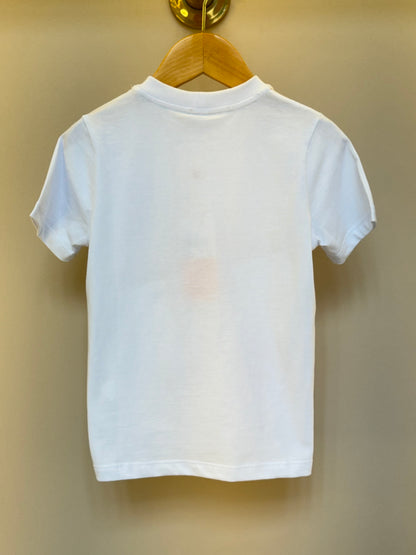 Camiseta Infantil Meia Malha Penteada com Bolso Branca - Um Mais Um