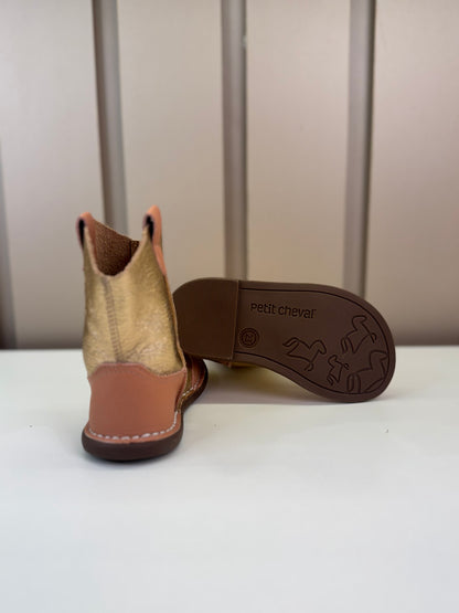 Bota Infantil Cow Peach e Cobre - Petit Cheval