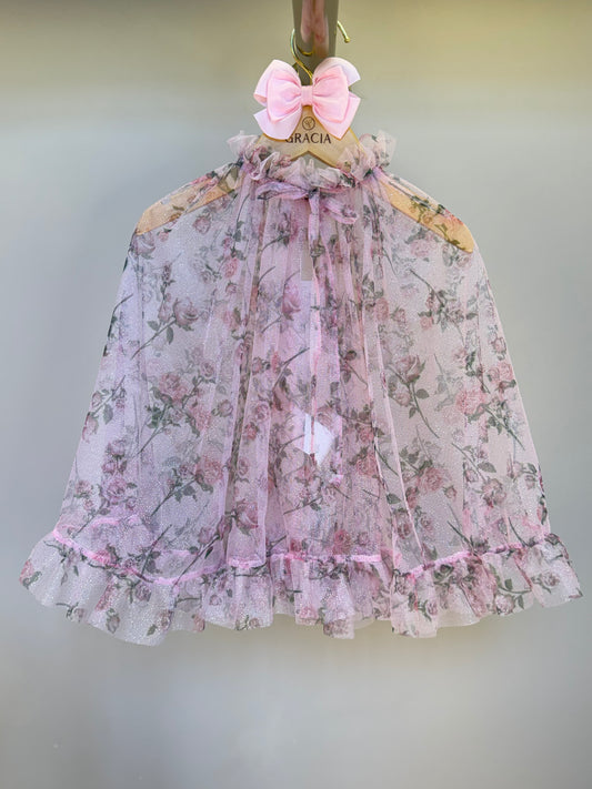 Capa Infantil Tule Glitter Rosa - Luluzinha