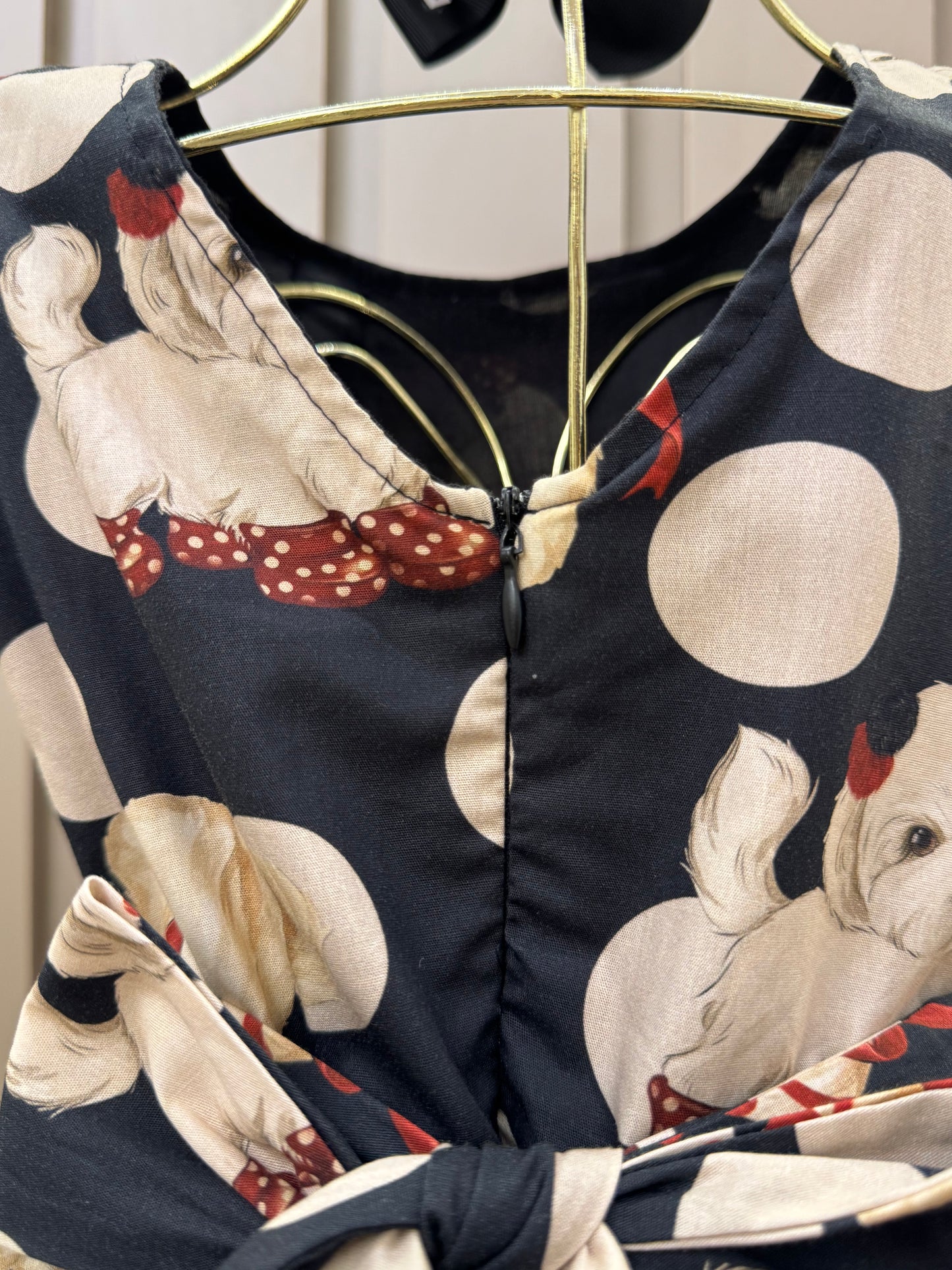 Vestido Algodão Cachorrinhos & Lacinhos Preto - Pituchinhus