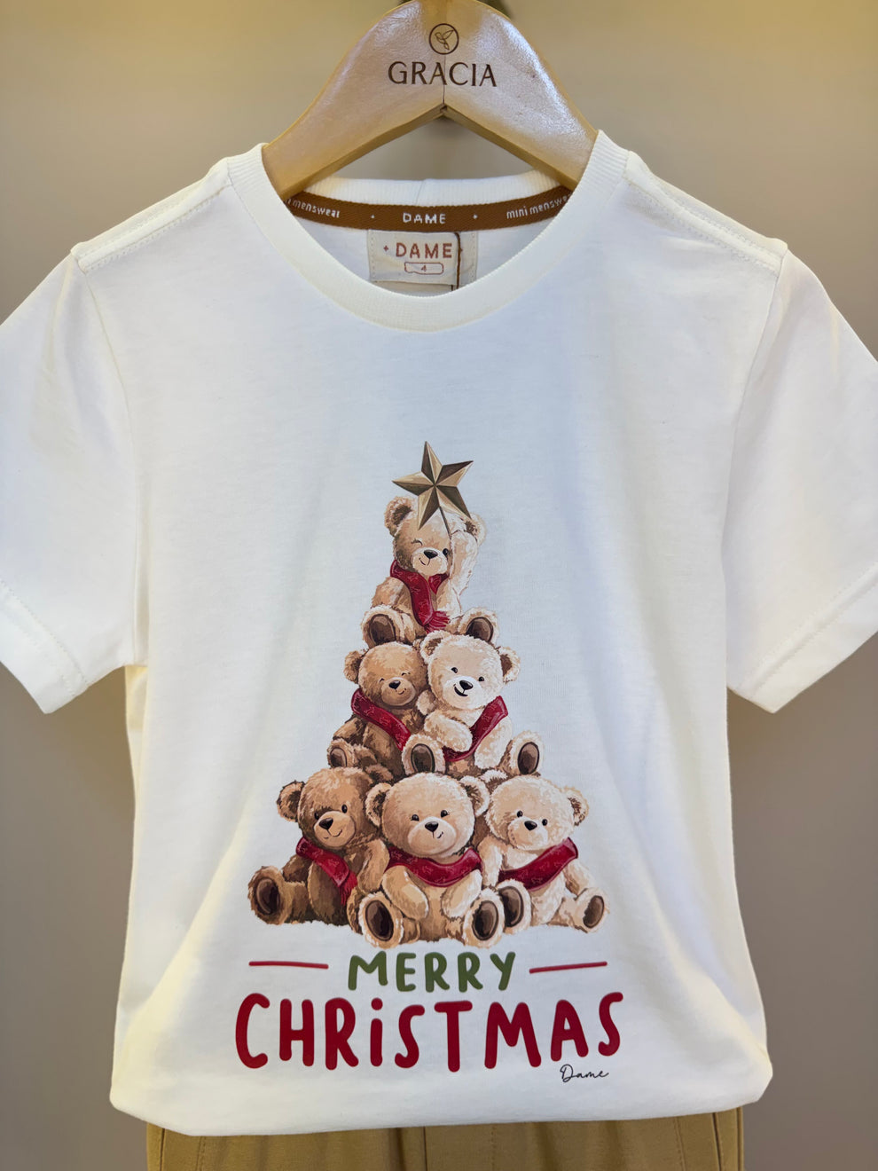 Camiseta Infantil Algodão Teddy Natal MC - Dame