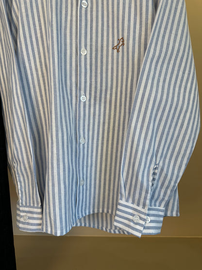Conjunto Infantil Camisa Algodão Luhi Delavê e Calça Social Sarja Flex Preta - Dame