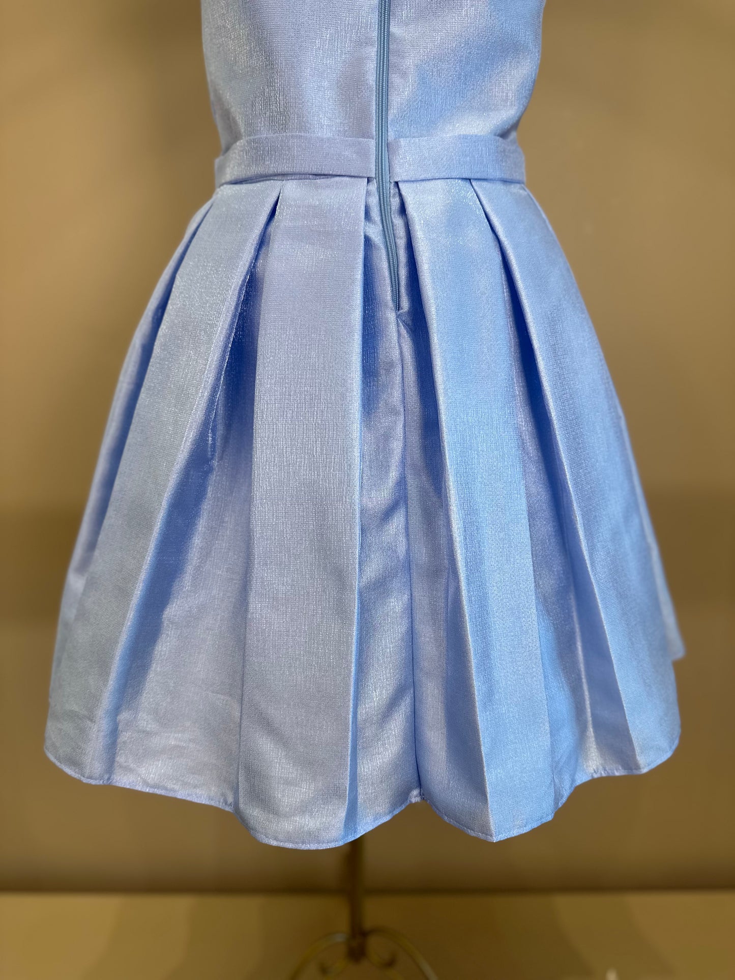 Vestido Infantil Festa Busto Bordado Lacinho Azul Claro - Petit Cherie