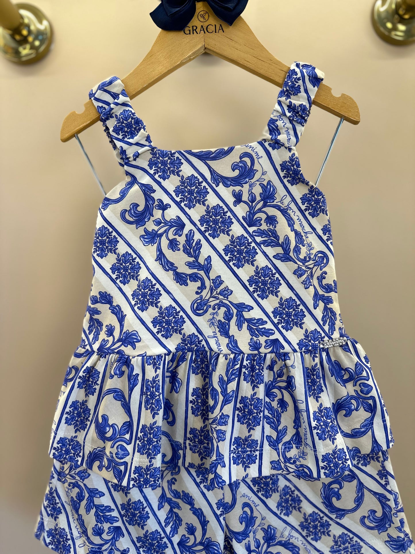 Conjunto Infantil Blusa Estampada DG Flores e Shorts DG Flores - Animê