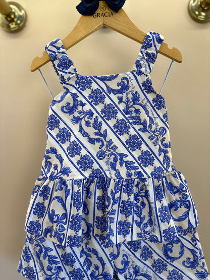 Conjunto Infantil Blusa Estampada DG Flores e Shorts DG Flores - Animê