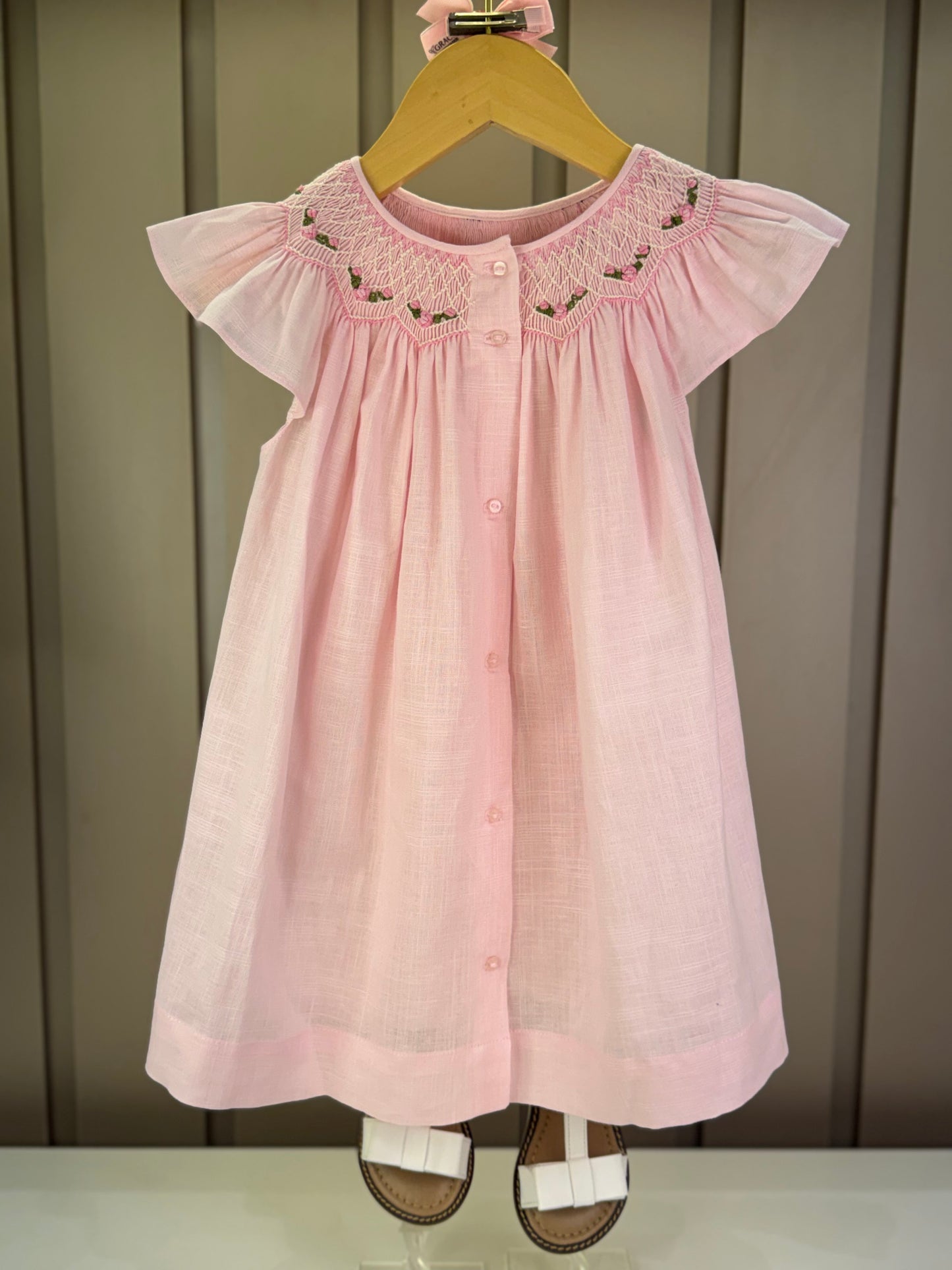 Batinha Bebê Algodão Bordado Serena Rosa - Gracia