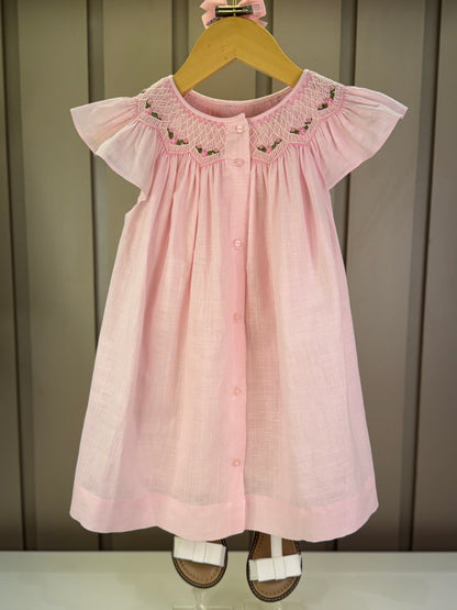 Batinha Bebê Algodão Bordado Serena Rosa - Gracia