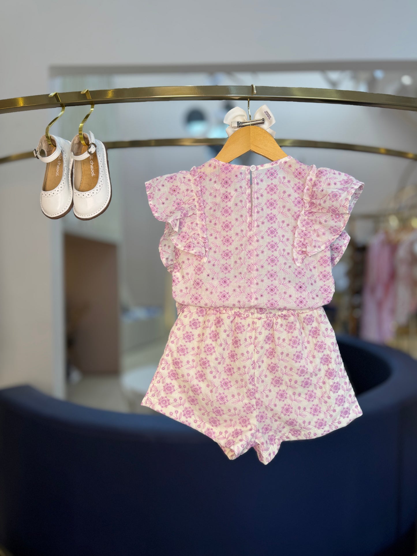 Conjunto Infantil Laise Flor Arabesco Lilás - Momi