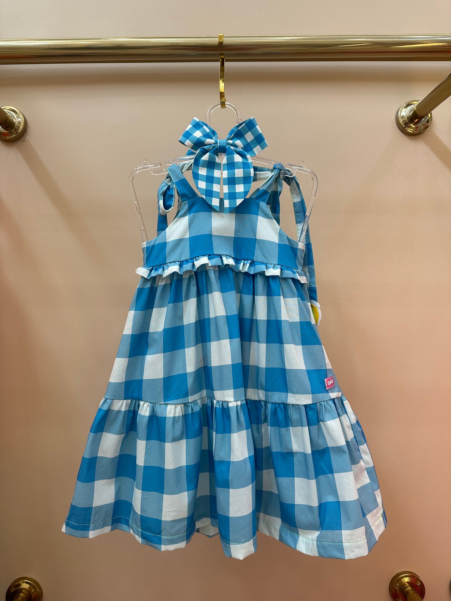 Vestido Infantil Lívia Est. Vichy Limão - Siri Kids